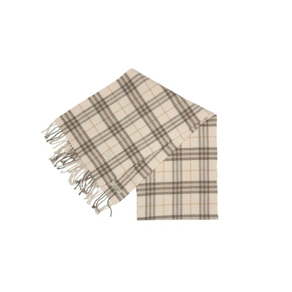 Burberry (172x28) Cashmere-Wool Novacheck Scarf - Pastel Tan Cream - Picture 1 of 2